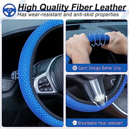 Elastic Stretch Steering Wheel Cover (Blue)