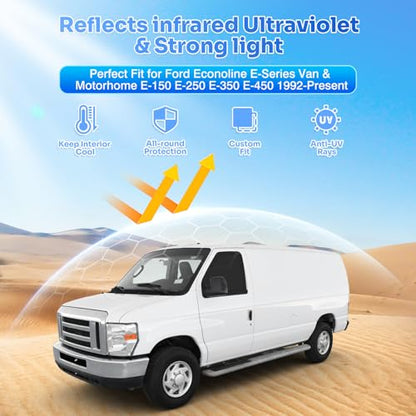 Window Shades for 1992 (2PCS Ford Econoline E-Series 1992-Present)
