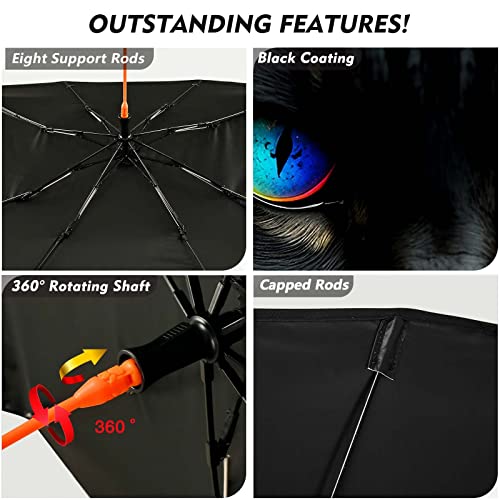 Cat Eyes Car Windshield Sun Shade Umbrella Sun Visor Windshield Shade Sunshades Vehicle Cover for Most Vehicles Foldable Car Umbrella Sunshade Sun Visor Protector Cover (One Size / Cat Eyes)