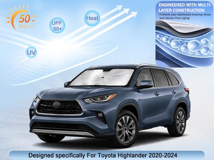 Car Windshield Sun Shade Umbrella for Toyota Highlander 2020 (For Toyota Highlander 2020-2026)