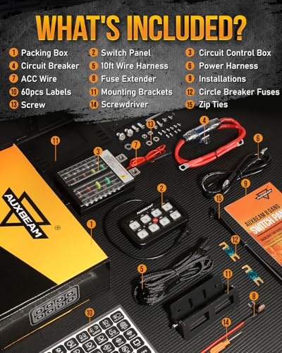 8 Gang Switch Panel BB80 Universal Circuit Control Relay System Automatic Dimmable LED Switch Control Panel Switch Pod Touch Switch Box for Car Truck Offroad ATV SUV (8 Gang (Both-Sided Output) / Blue (Without APP))