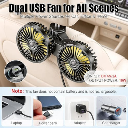 SINGRAO Car Backseat Fan for Kids