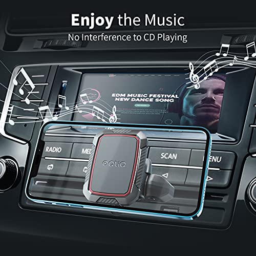 Magnetic CD Phone Mount with 6 Strong Magnets for Car CD Player (Black-Red)