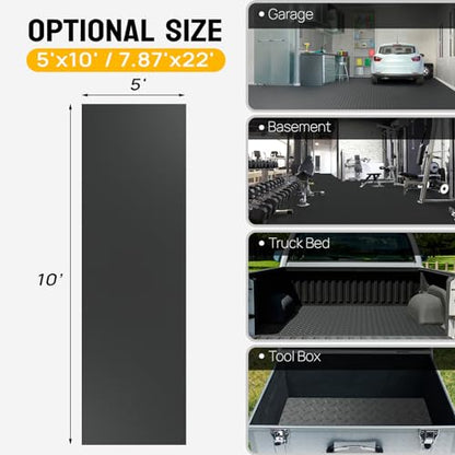 5 x 10 FT Garage Floor Mat (5'x10' / Black)
