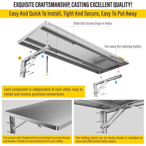 1.2x3ft Adjustable Rail Type Folding Storage Rack Shelf (1.2x3ft / Silver Gray)