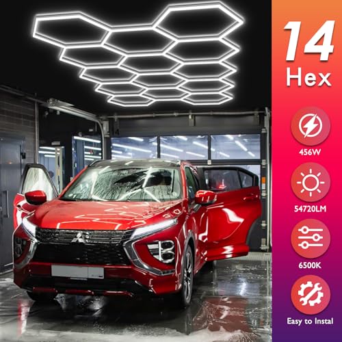 Hexagon Garage Lights (14-Girds / Non-Dimmable)