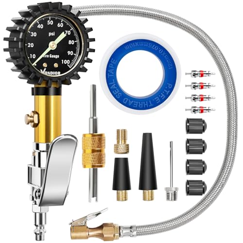 Tire Inflator with Pressure Gauge (1-100 PSI / Tire Inflator Gauge)