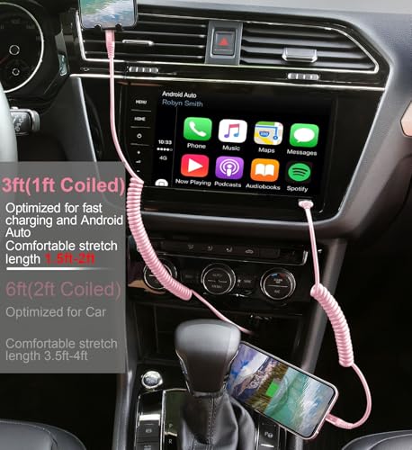 iPhone Charger Cable for Car 3FT (3FT / USB A to Lightning / Pink)