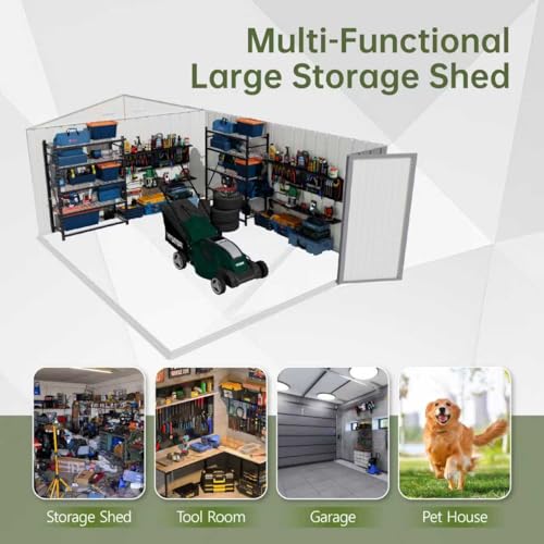 10x12 FT Outdoor Storage Shed (Gray / 10x12 FT)