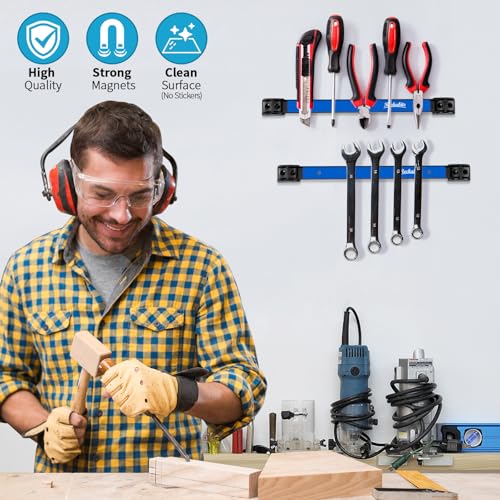6 Pieces 12" Magnetic Tool Holder Strip (Blue 6PC / 12")