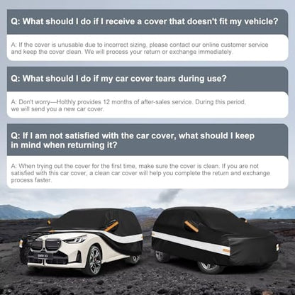 10 Layers SUV Car Cover Custom Fit for BMW X3 (Black Gray / Custom Fit for BMW X3)