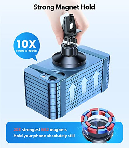 for MagSafe Car Mount [Upgraded Strongest Magnet Power] Magnetic Phone Holder for Car Vent 360 Adjustable Magnetic Car Phone Holder Mount for iPhone 17 Pro Max 16 15 14 13 12 Plus Mini (Black)