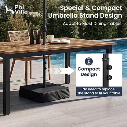 15ft Large Outdoor Patio Umbrella with Base Included (Light Gray)