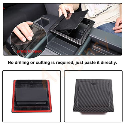 Car Armrest Hidden Storage Box for 2022 (Carbon Fiber Pattern)