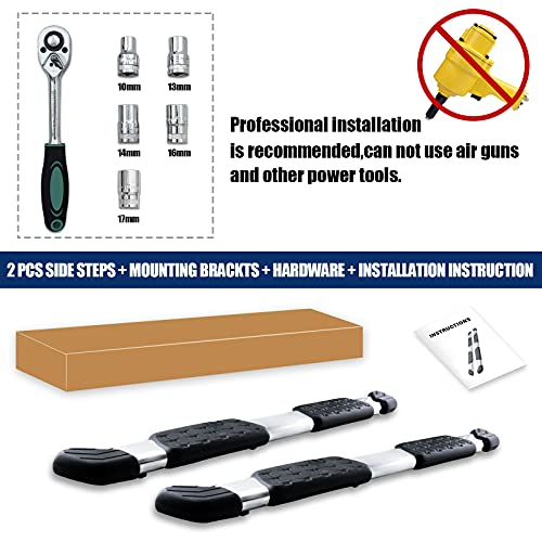 COMNOVA Side Steps Running Boards for Toyota Tundra Double Cab 2007 (Stainless Steel / Double Cab)