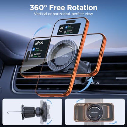 Car Phone Holder for Magsafe [Strong Magnets] Magnetic Phone Holders for Your Car (Carbon Fiber Black)