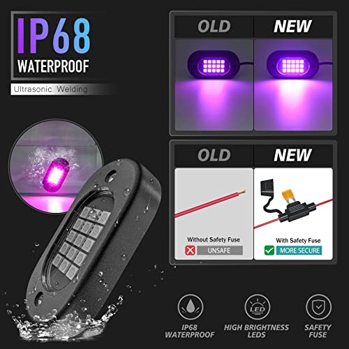 LED RGB Rock Lights for UTV ATV RZR 4 Pods with APP and Remote Control (RGB / 4 Pods)