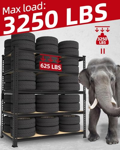 3250 LBS Heavy Duty Garage Storage Shelves Adjustable Shelf 10PCS (48" W x 24" D x 72" H)
