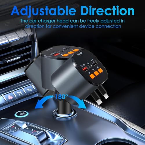 Retractable Car Charger (Black)