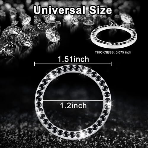 2 PCS Crystal Rhinestone Car Engine Start Stop Decoration Ring (Black)