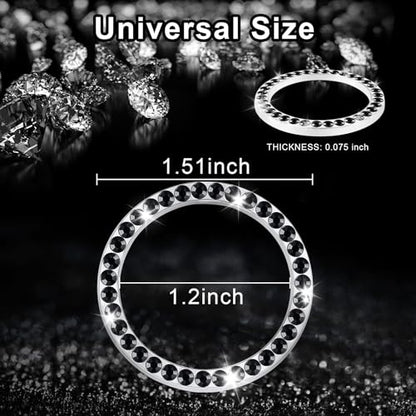 2 PCS Crystal Rhinestone Car Engine Start Stop Decoration Ring (Black)