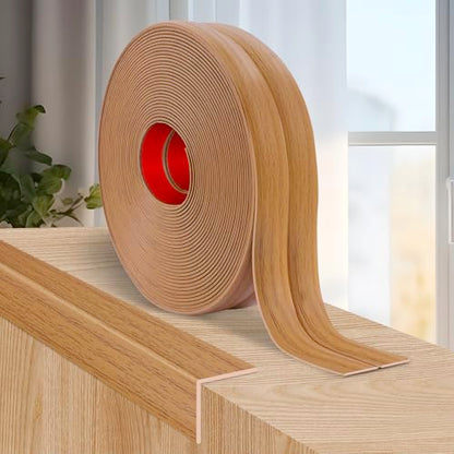 Wall Corner Protector Peel and Stick Corner Trim Molding (2.4 In x 20 Ft / Light Brown Wood)