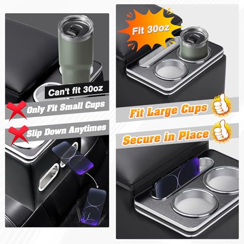 Upgraded Bench Seat Center Console with Cup Holder & Phone Holder