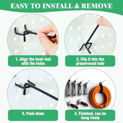 50Pcs 6" 15CM Pegboard Hooks Assortment Set (6 Inch / Black)