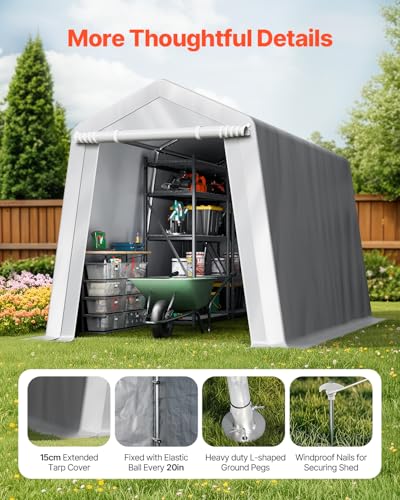 Outdoor Storage Shed (Gray / 7x12x7.22ft)