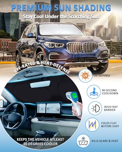 Windshield Sun Shade for BMW X5 2014 2015 2016 2017 2018 Window Sun Visor (Fit BMW X5 2014-2018)