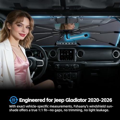 Windshield Sun Shade Umbrella for Jeep Gladiator 2020 (For Jeep Gladiator 2020-2026)