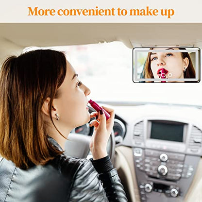 Car Sun Visor Vanity Mirror with Lights (Black)
