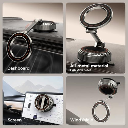 Metal Magnetic Car Phone Holder for Magsafe Phone (Dark Gray)