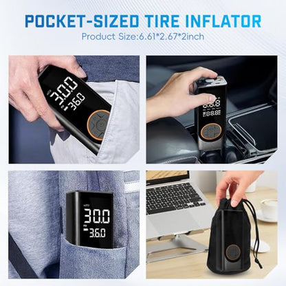 Tire Inflator Portable Air Compressor (Black(35 L/Min))