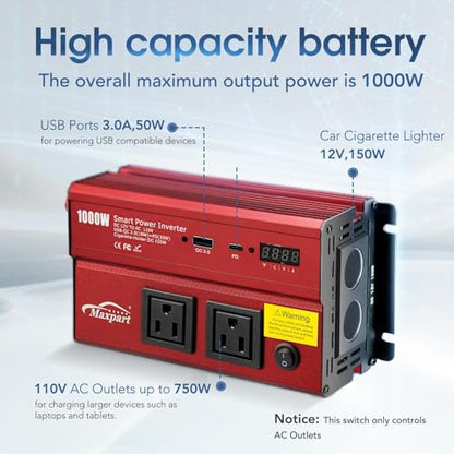 Car 1000w Inverter (1000W / Red)