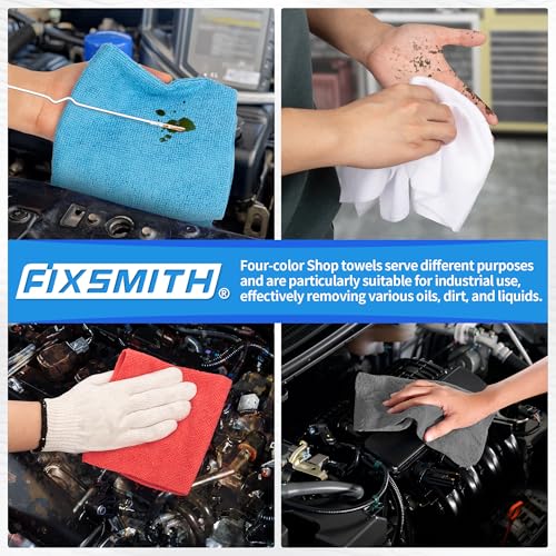 Shop Towels Microfiber Cleaning Cloth Bulk (200PK / 4 Colors)