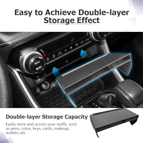 for 2025 Toyota RAV 4 Accessories Compatible with 2019 2020 2021 2022 2023 2024 2025 Toyota RAV 4 Front Center Console Organizer Armrest Console Secondary Storage Box Insert Tray ABS Material