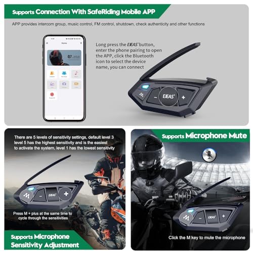 Motorcycle Bluetooth intercom MS20 2000m Helmet Intercom (2 pack)