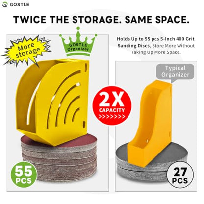 5 Inch Professional Sanding Discs Storage Bins (6 bins / Yellow)