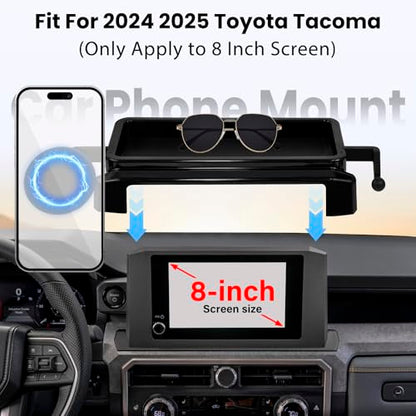 Car Phone Holder for Toyota Tacoma 2024 2025 2026 W (For Toyota Tacoma 2024 2025 8inch Screen)