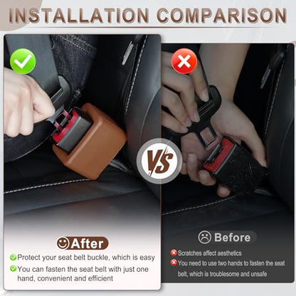2PCS Seat Belt Buckle Holder (Brown)