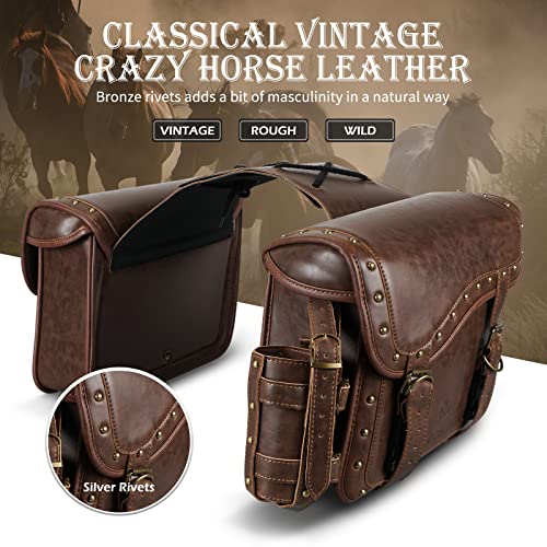 Motorcycle Saddle Bags (25L-Brown1)