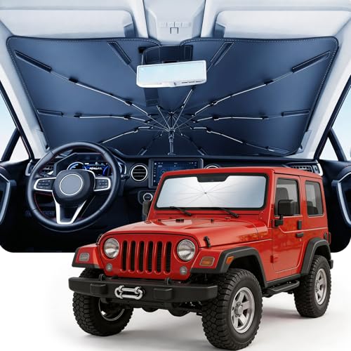 Umbrella Windshield Sun Shade for Jeep Wrangler JL JK JT TJ (FOR | Jeep Wrangler JL JK JT TJ(2011-2026))