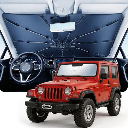 Umbrella Windshield Sun Shade for Jeep Wrangler JL JK JT TJ (FOR | Jeep Wrangler JL JK JT TJ(2011-2026))