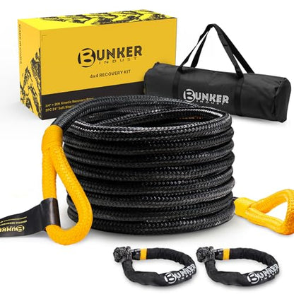 3 4in×20ft Kinetic Recovery Rope with 2 Soft Shackles Kit (3/4in×20ft)