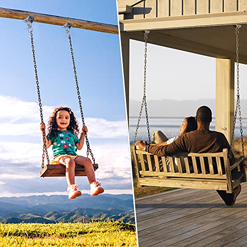 Heavy Duty Swing Hangers for Wooden Sets 2000 LB Capacity Hammock Hanger 360 Swivel Stainless Steel Swing Hardware Accessories 2 Packs for Porch Playground Yoga Heavy Bag (Silver / 2 Packs)