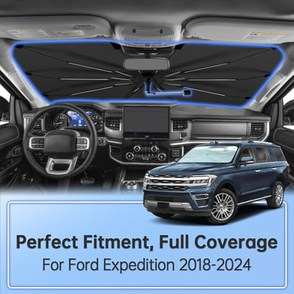 Windshield Sun Shade Umbrella for Ford Expedition 2018 (for Ford Expedition 2018-2024)