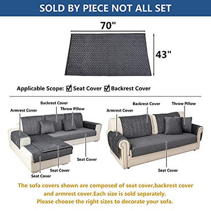 Couch Cover Sectional Couch Covers (43''x70''/Rectangular / Dark Gray)
