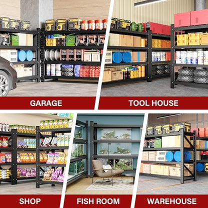 9000LBS Heavy Duty Garage Shelving Units (Matte Black / 75"Wx24"Dx70"H)