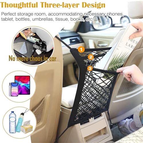 Dog Car Net Barrier with Mesh Organizer (11.7 in × 11.7 in)